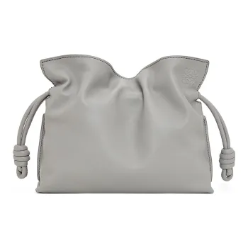 LOEWE Nappa Cow Leather One Shoulder Crossbody Clutches Mini Women's Pearl Gray