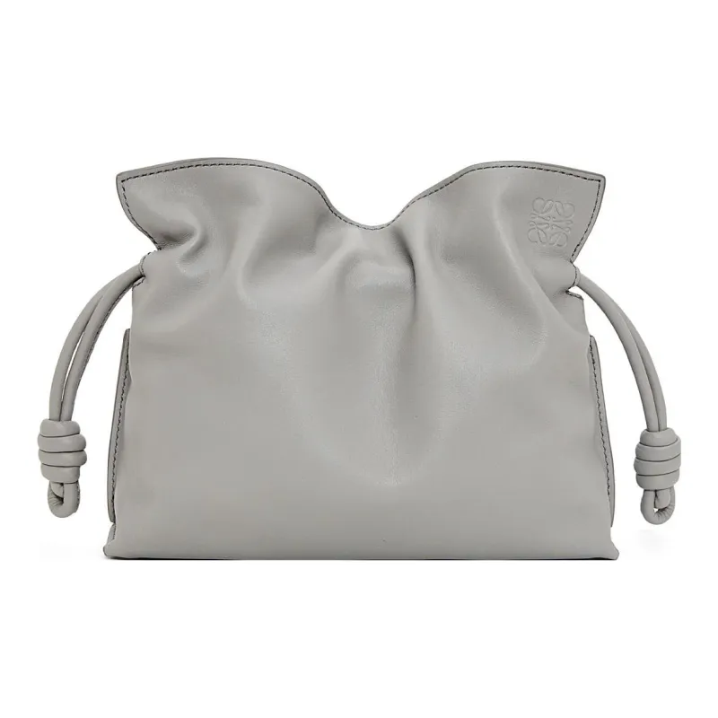 LOEWE Nappa Cow Leather One Shoulder Crossbody Clutches Mini Women's Pearl Gray-0