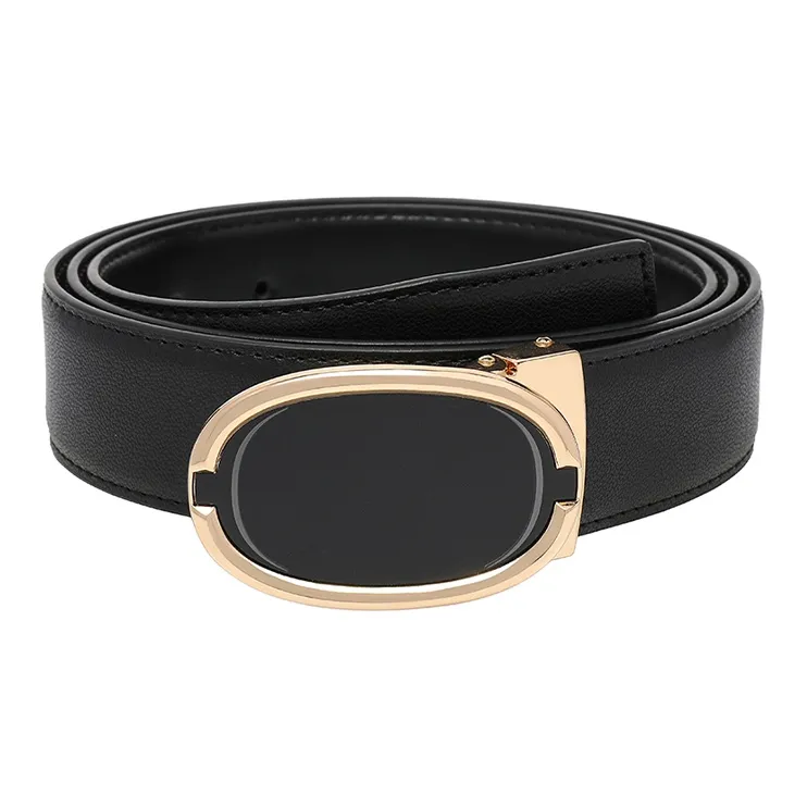 FREE RABBITⅡ Oval Genuine Leather Automatic Buckle Leather Belts Men's 3.5cm-11
