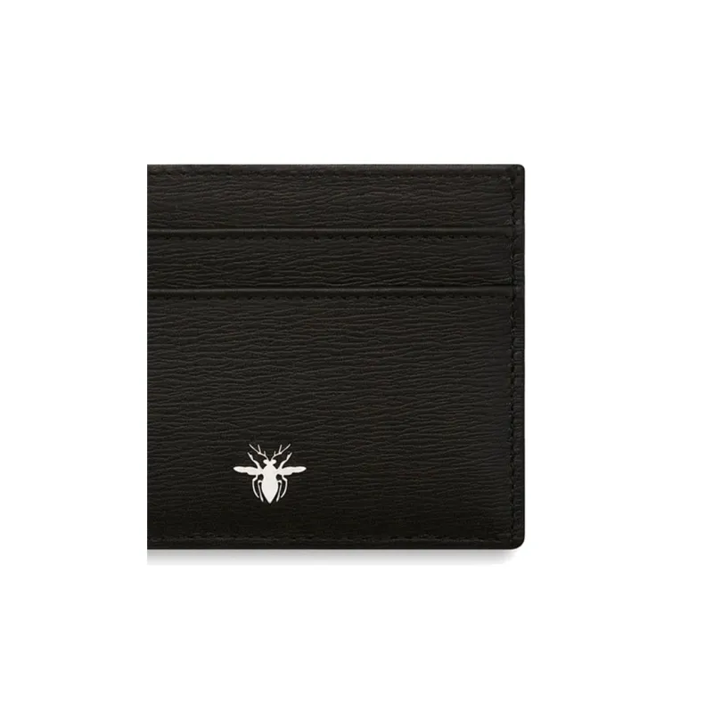 DIOR Calfskin Card Sleeve Card Holder Card Case Unisex Black-2