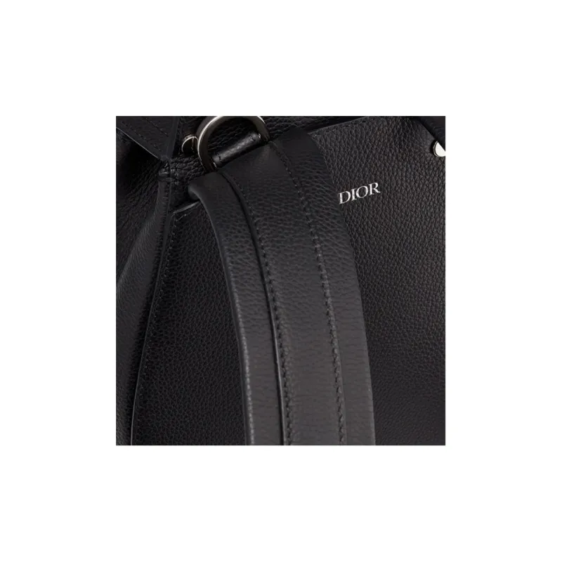 DIOR Saddle Cow Leather Backpack Men's Black-5
