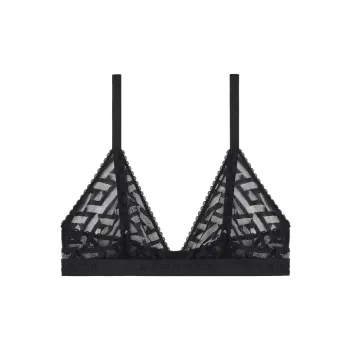 VERSACE La Greca Tulle Bralette 'Black'