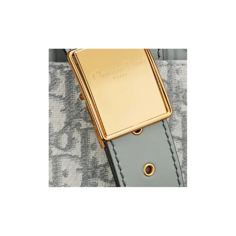 DIOR 30 Montaigne Collection Jacquard With Leather Box Bag, Shoulder Bag, Crossbody Bag Women's Gray-5