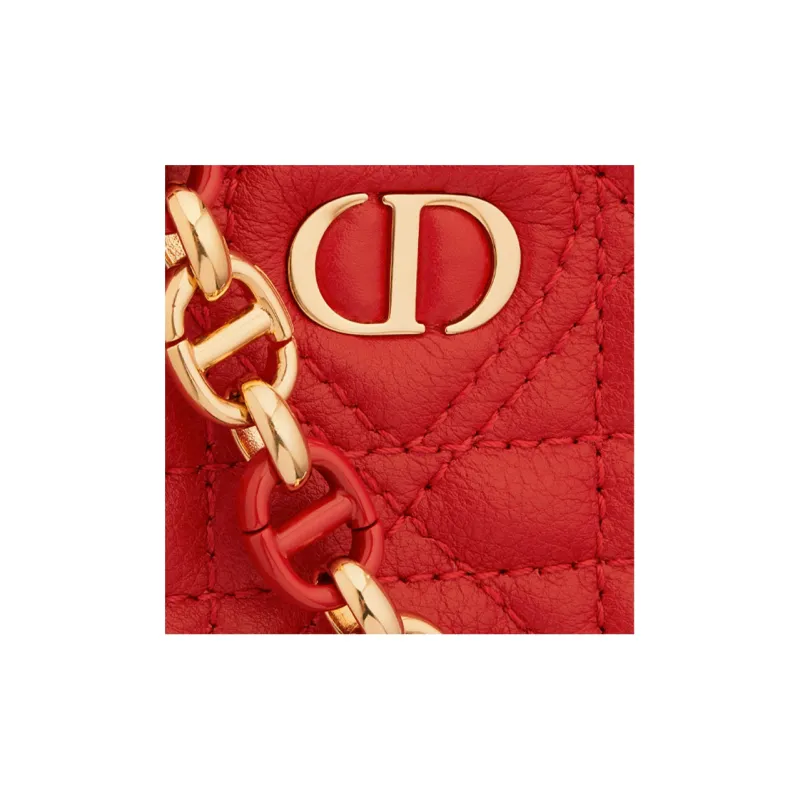 DIOR Caro Cow Leather Handheld Shoulder Bag Crossbody Bag Women's Red-4