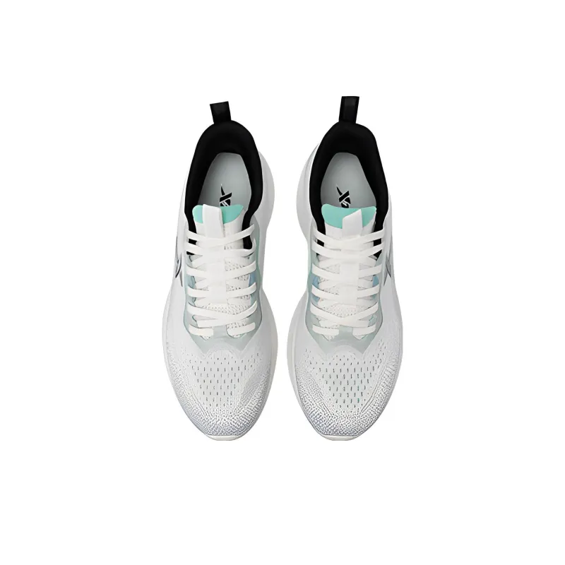 XTEP Cushioned Slip Resistant Abrasion Resistant Low Top Running Shoes Men's White Green Blue-3