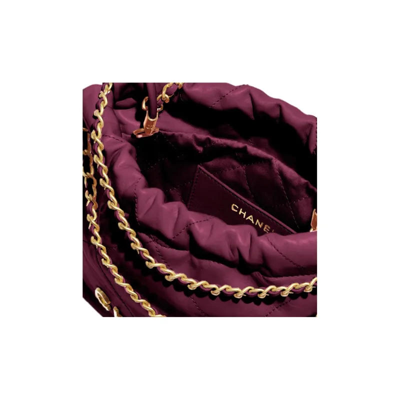 CHANEL 22Bag Calfskin Bucket Bag, Shoulder Bag, Crossbody Bag Mini Women's Fuchsia-2