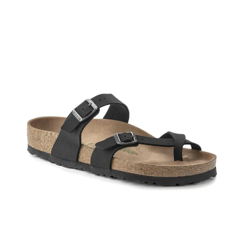 Birkenstock Mayari Vegan Birko Flor Birkibuc Narrow Fit Sandals 'Black'-1