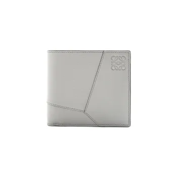 LOEWE Puzzle Cow Leather Wallet Men's Asphalt Gray