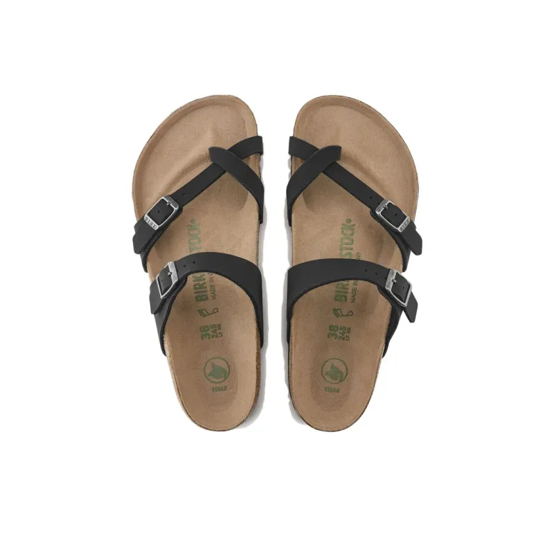 Birkenstock Mayari Vegan Birko Flor Birkibuc Narrow Fit Sandals 'Black'-3