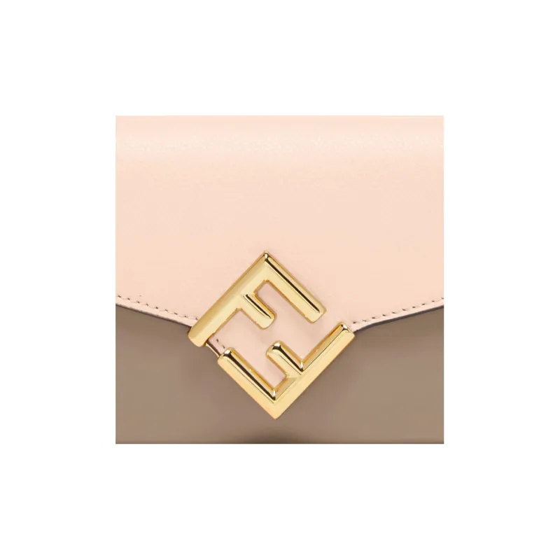 FENDI Leather Wallet Women's Pink/Gray-3
