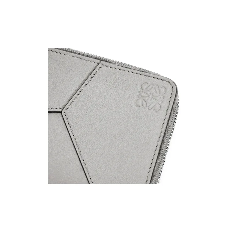 LOEWE Puzzle Cow Leather Card Holder Women's Asphalt Gray-3
