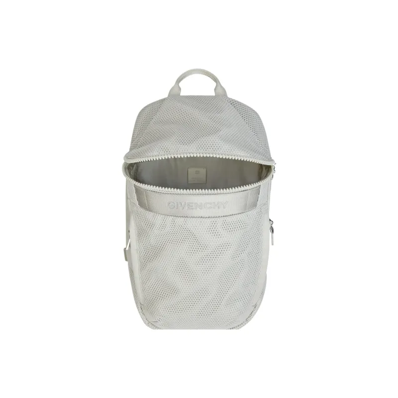 GIVENCHY Leather Backpack Men's Light Gray-3