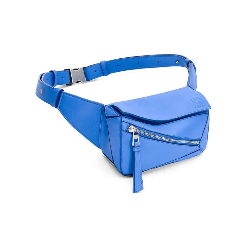 LOEWE Puzzle Cow Leather Fanny Pack Mini Women's Blue-1