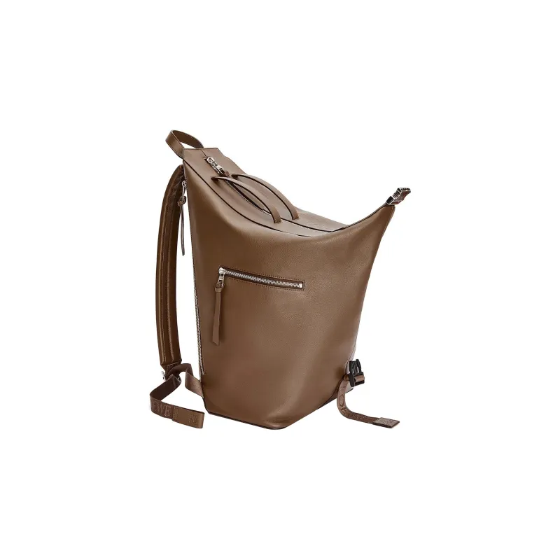 LOEWE Cow Leather With Textile Backpack Regular Men's Winter Brown-2