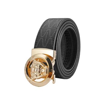 JAGUAR Cow Leather PVC Leather Belts Men's Width 3.5cm