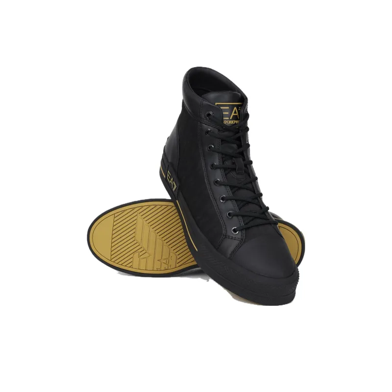 EMPORIO ARMANI EA7 Stylish Skateboarding Shoes Unisex Black-3