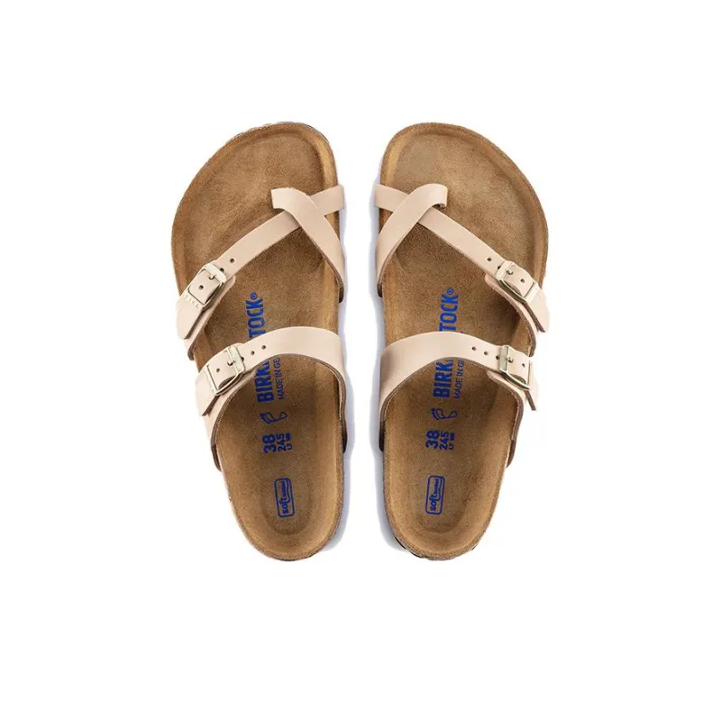 Birkenstock Mayari Soft Footbed Nubuck Leather Sandals 'Sandcastle' Women's-3