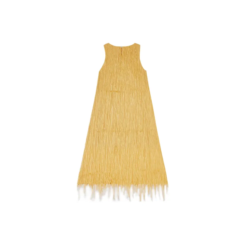 QYPRF Sleeveless Dresses Women's Yellow-1