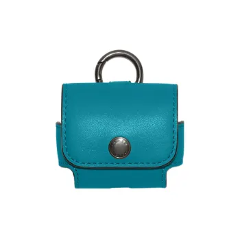 COACH Earbud Case Cow Leather Earplug Case/Earphone Case Unisex Blue
