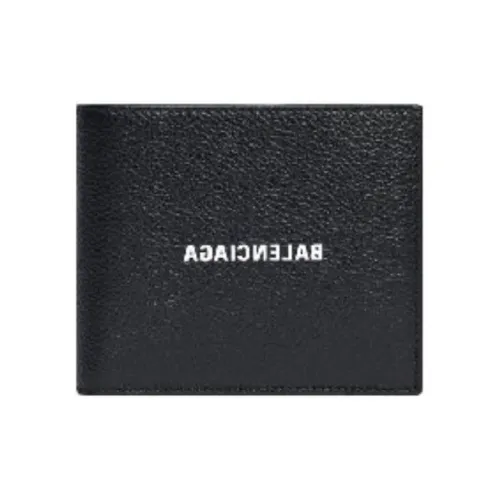 Balenciaga Calfskin Coin Purses Wallets Men's Black
