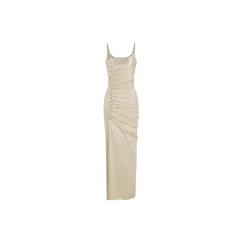 Rabanne Button-embellished Ruched Maxi Dress