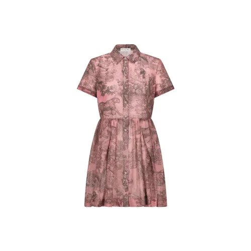 DIOR Short-Sleeved Dresses Women's Pink