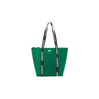 LACOSTE Fabric Tote Bag, Shopping Bag, Handbag, Shoulder Bag Regular Women's Green