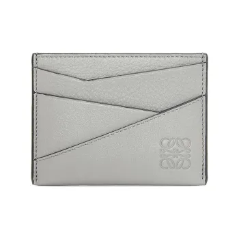 LOEWE Puzzle Cow Leather Card Holder Men's Asphalt Gray