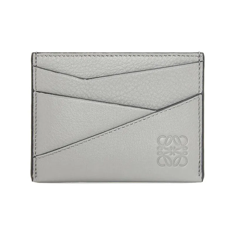 LOEWE Puzzle Cow Leather Card Holder Men's Asphalt Gray-0