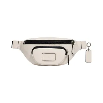 COACH Sprint Pebbled Leather Crossbody Bag Sling Bag Fanny Pack Medium Size Men's Ivory Gray