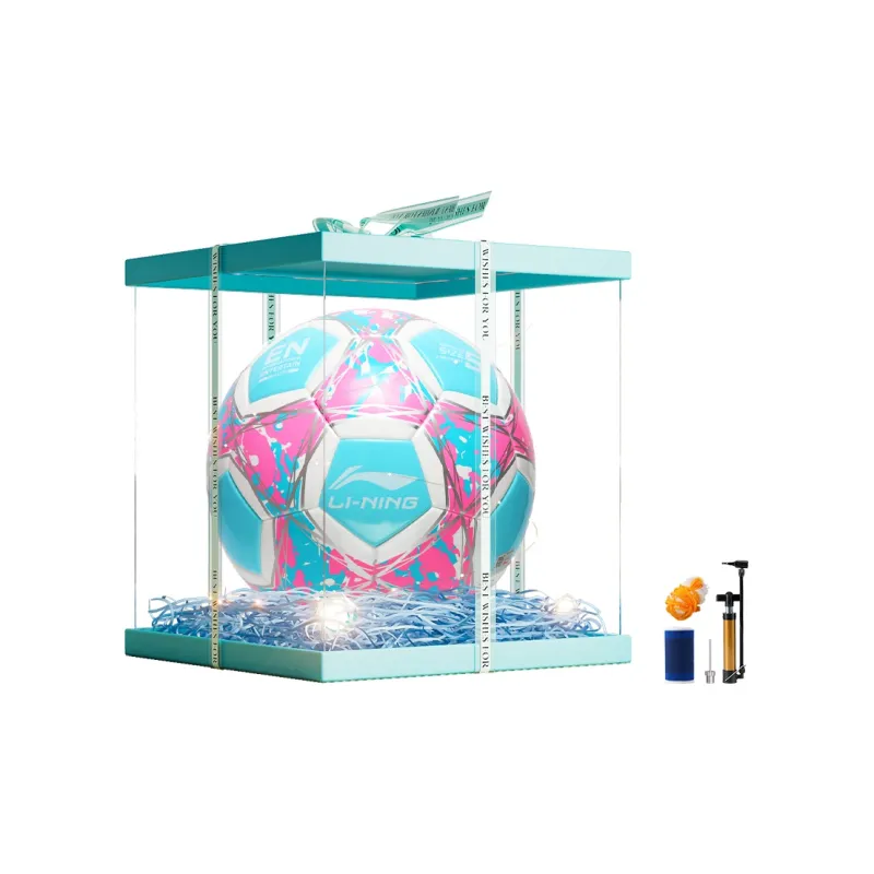LiNing Size 4 5 Size Soccer TPU Machine Stitched Soccer Ball Unisex Light Blue Pink-10