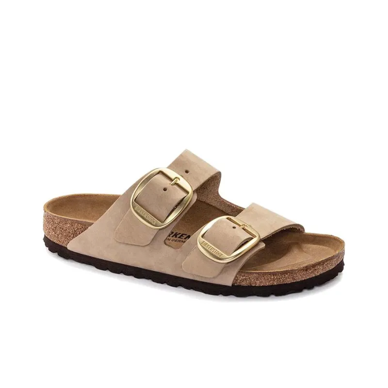 Birkenstock Arizona Big Buckle Nubuck Leather Narrow Fit Sandals 'Sandcastle' Women's-1