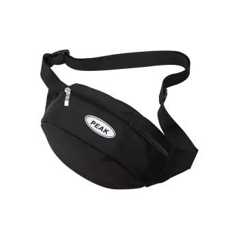 PEAK Polyester Shoulder Bag Backpack Crossbody Bag Fanny Pack Small Size Unisex Black