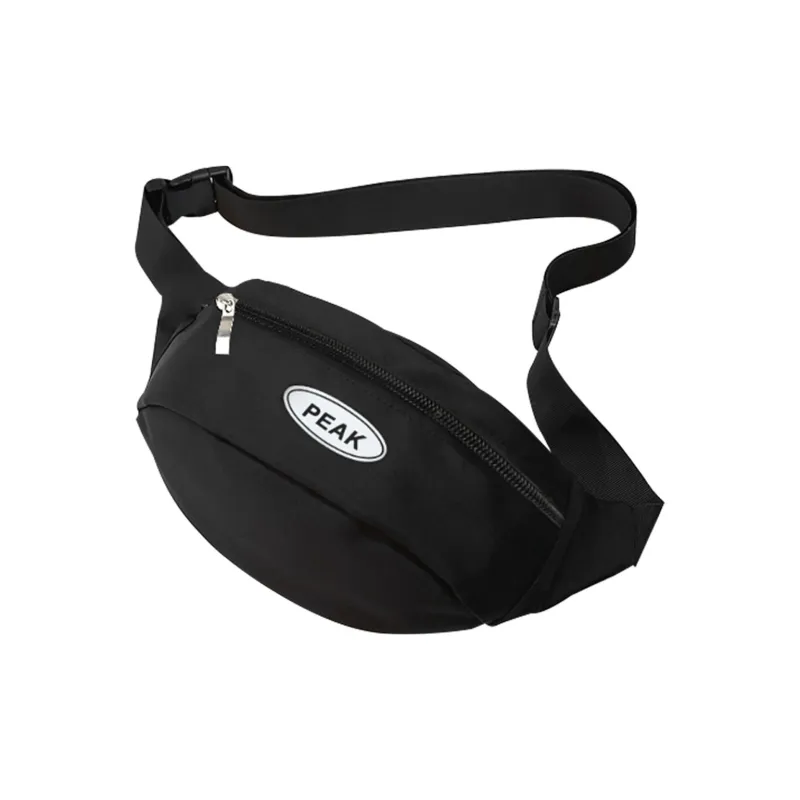 PEAK Polyester Shoulder Bag Backpack Crossbody Bag Fanny Pack Small Size Unisex Black-0