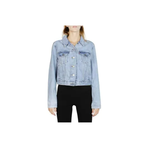 Levis Cropped Coats Women's Light Blue