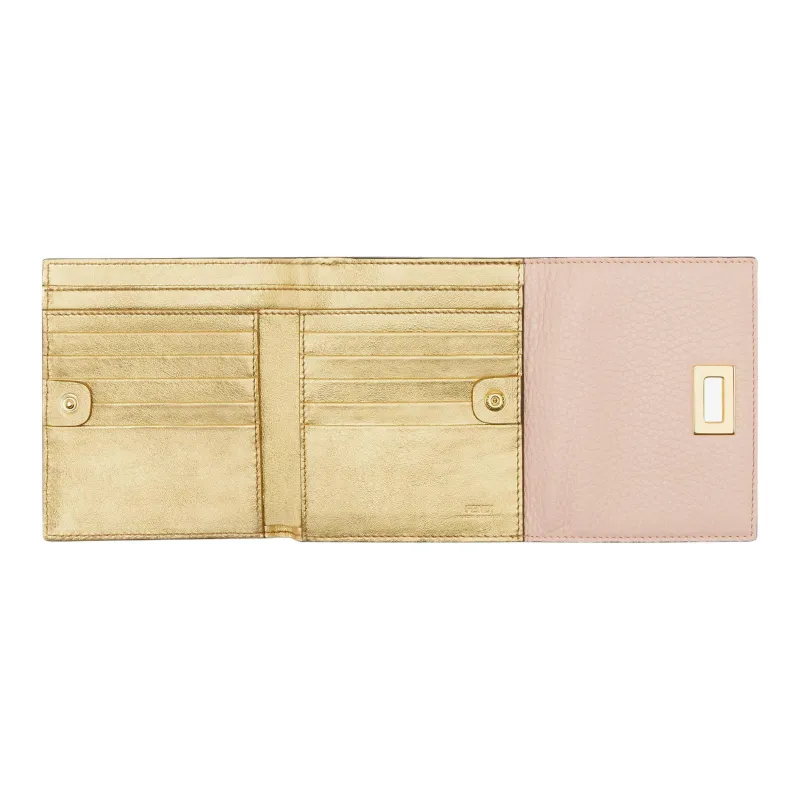 FENDI Leather Money Clip Card Holder Wallet Medium Size Women's Pink-2