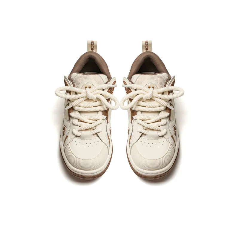 VAILMOON Blossoming Coin Radiance Low-Top Stylish Skateboarding Shoes Unisex Coffee-4