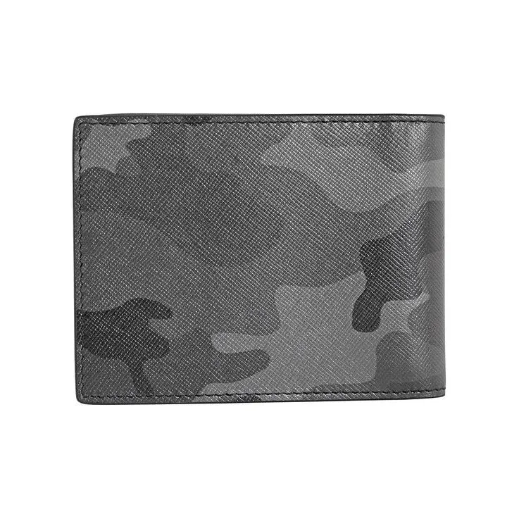 MONTBLANC Leather Card Holder, Wallet Men's Camouflage Gray-3