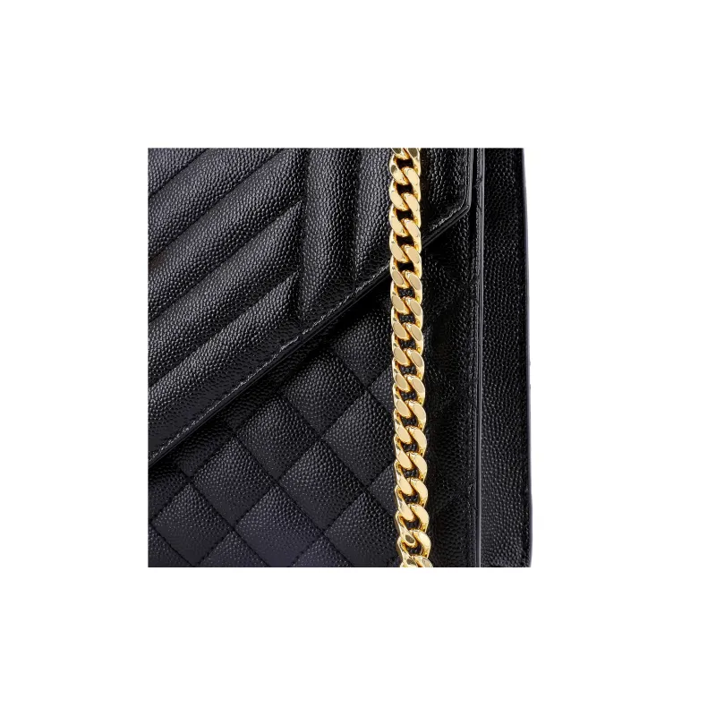 SAINT LAURENT Envelope Medium Bag Grain De Poudre Black-5