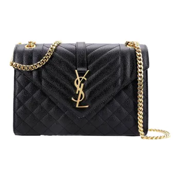 SAINT LAURENT Envelope Medium Bag Grain De Poudre Black