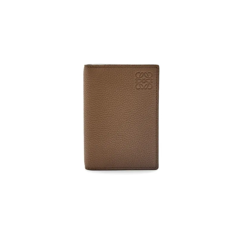 LOEWE Soft Grain Cow Leather Card Holder Men's Winter Brown-0