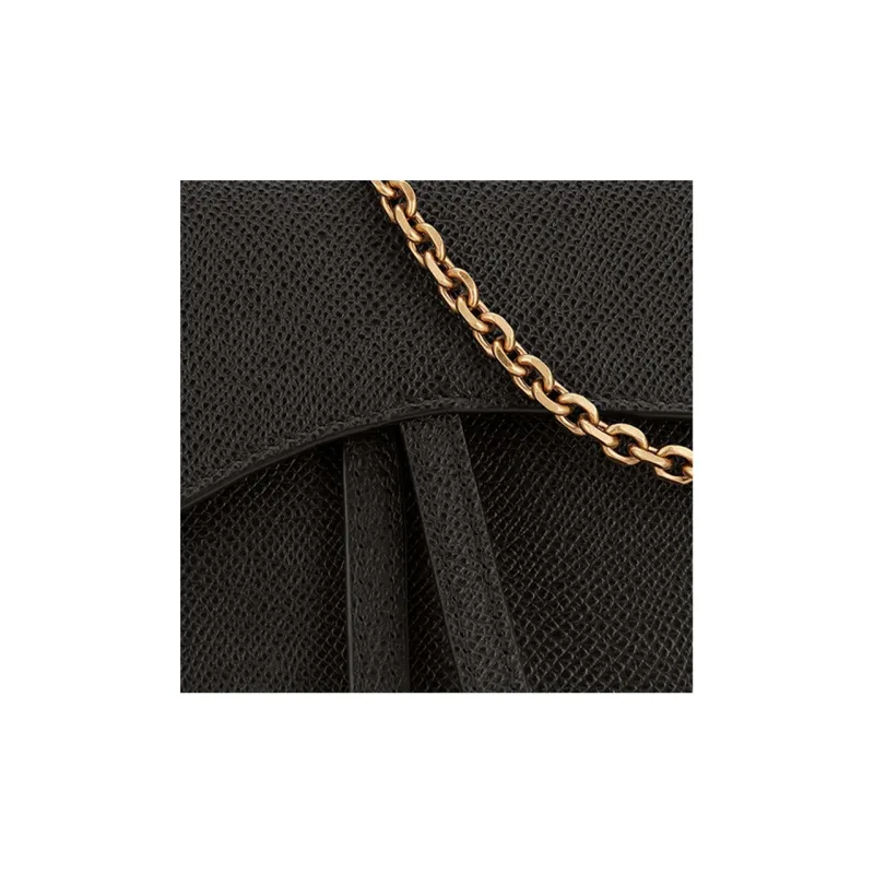 DIOR Saddle Grain Calfskin Combo Bag, Saddle Bag, Clutch, One Shoulder Crossbody, Card Holder, Wallet Women's Black-4