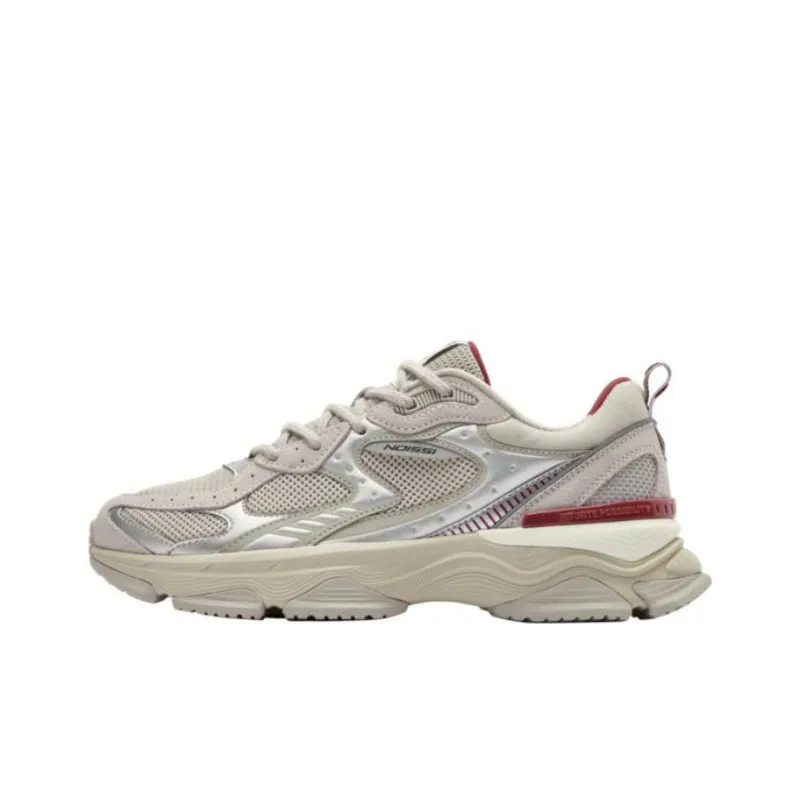 QIAODAN Era Slip Resistant Low Top Chunky Sneakers Women's Gray Red-0