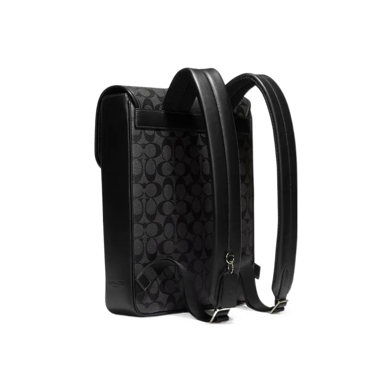 COACH Canvas With Leather Laptop Bag Backpack Tubas Men's Black-2
