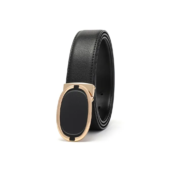 FREE RABBITⅡ Oval Genuine Leather Automatic Buckle Leather Belts Men's 3.5cm-10