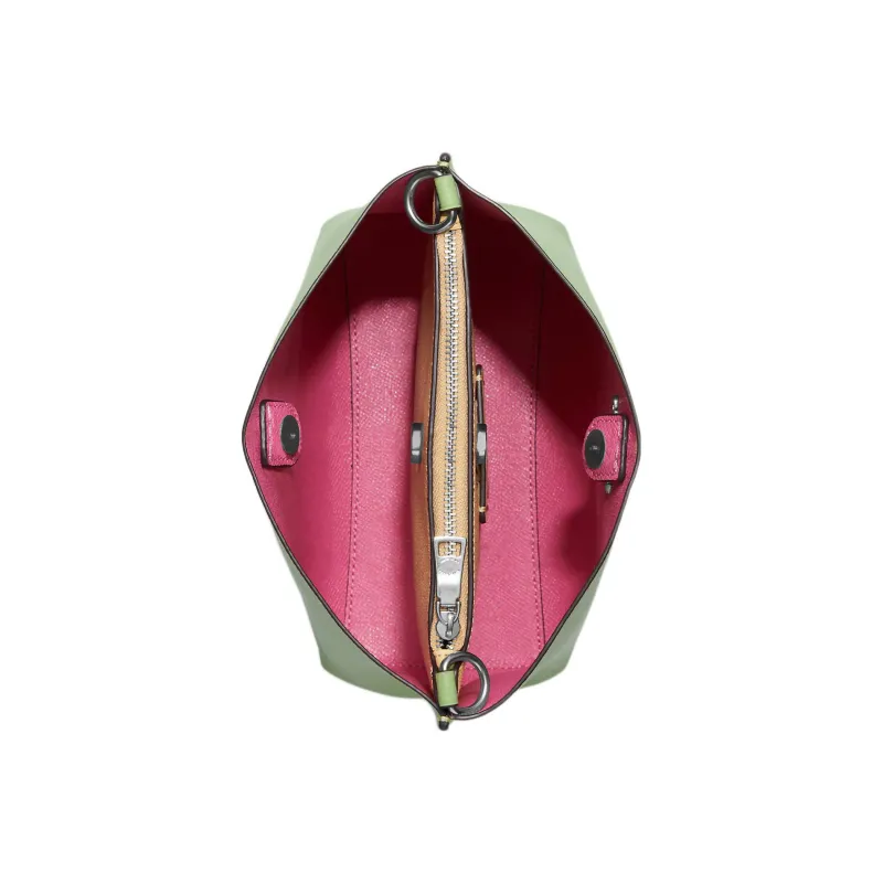 COACH Mollie Leather Bucket Bag, Shoulder Bag, Crossbody Bag Trumpets Women's Green-2