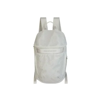 GIVENCHY Leather Backpack Men's Light Gray