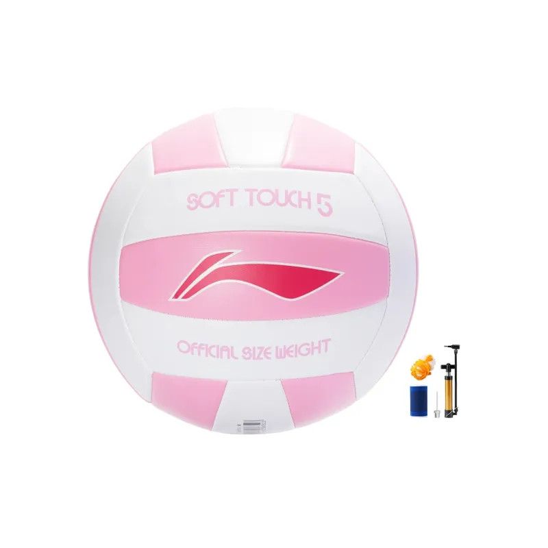 LiNing PVC Size 5 Volleyball Unisex Pink White-0