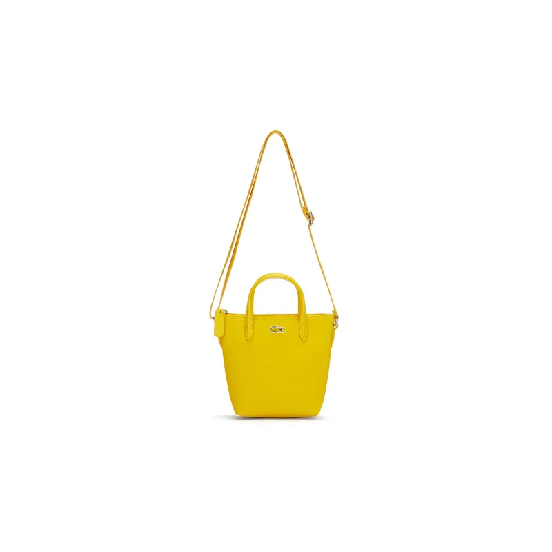 LACOSTE PVC Handbag, Shoulder Bag, Crossbody Bag Trumpets Women's Yellow-0