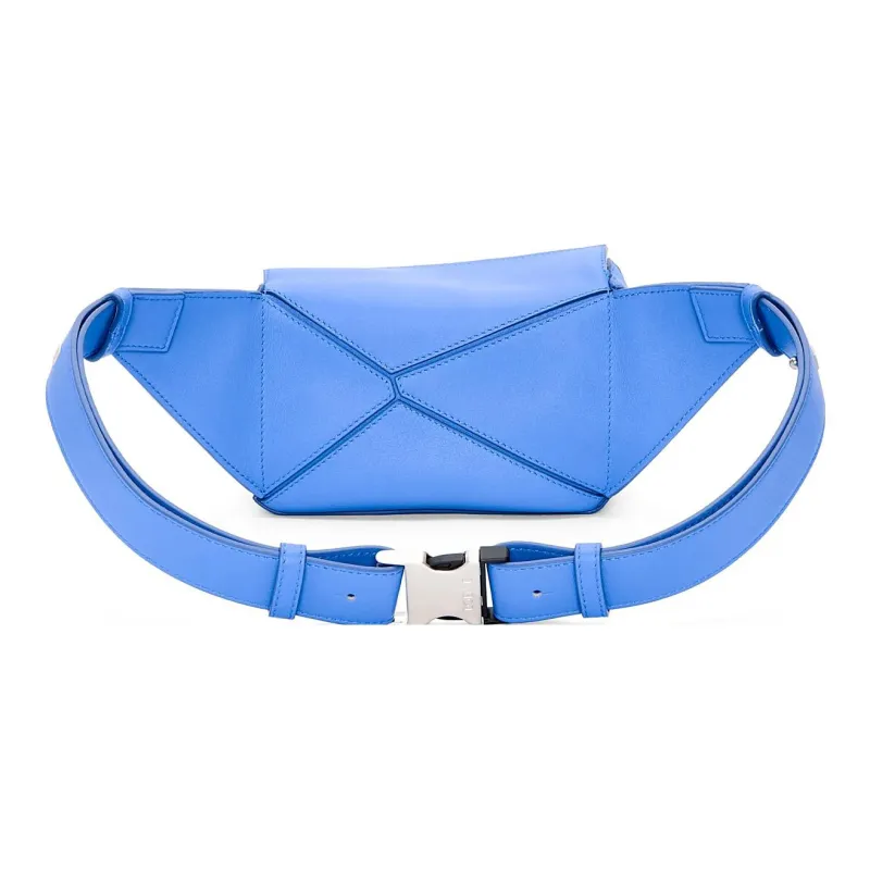 LOEWE Puzzle Cow Leather Fanny Pack Mini Women's Blue-3